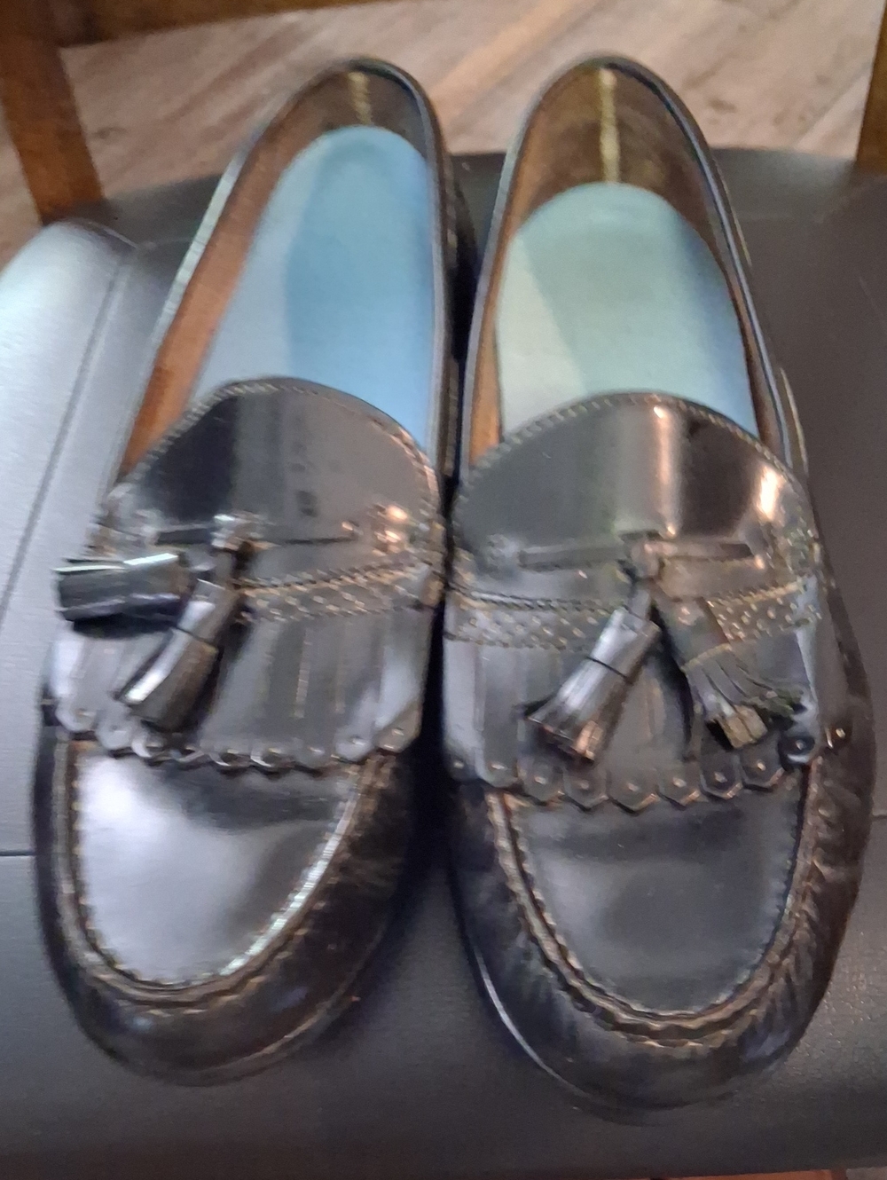 Classic Claybrooke Black Tassel Loafers for Men 12M.